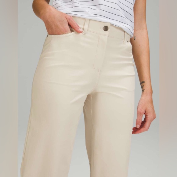 Lululemon City Sleek Wide Leg High Rise 7/8 Length Pant size 28 white opal - Picture 2 of 5